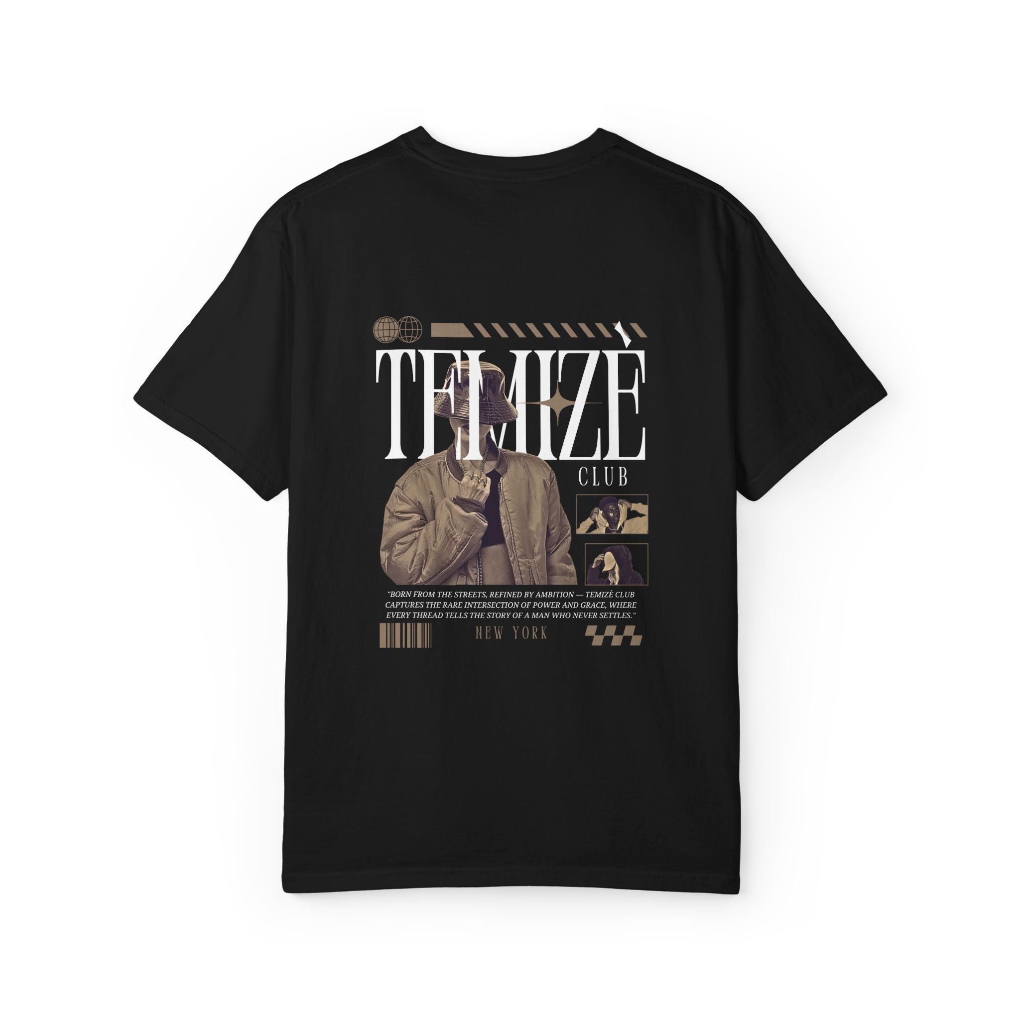 Temizè Club New York Oversized Graphic Tee — Black